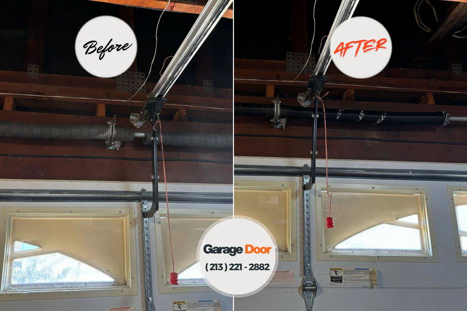 Before and after: garage door repair Spring Hill, PA